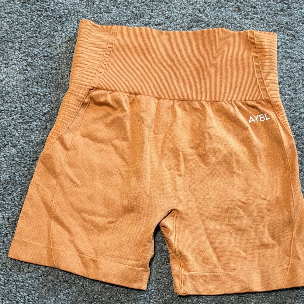 AYBL High-Waist Athletic Bike Shorts in Orange